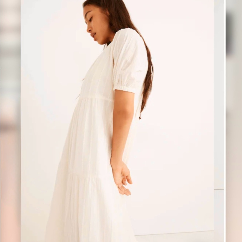 NWT Madewell Cream Dress Bubble Midi. New With Tag. Women’s Size Medium. - Picture 3 of 14